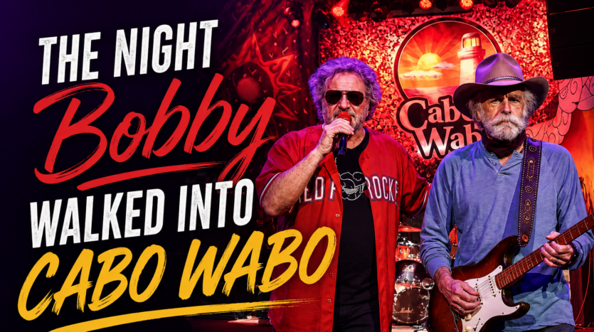 Interior of Cabo Wabo Cantina in Cabo San Lucas on the night Bobby walked into Cabo Wabo alongside Sammy Hagar in 2017
