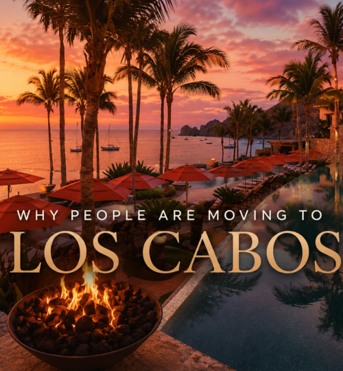 Aerial ocean view luxury home in Los Cabos showing why people are moving to Los Cabos for lifestyle and value