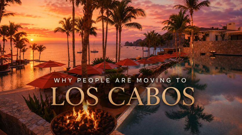 Aerial ocean view luxury home in Los Cabos showing why people are moving to Los Cabos for lifestyle and value