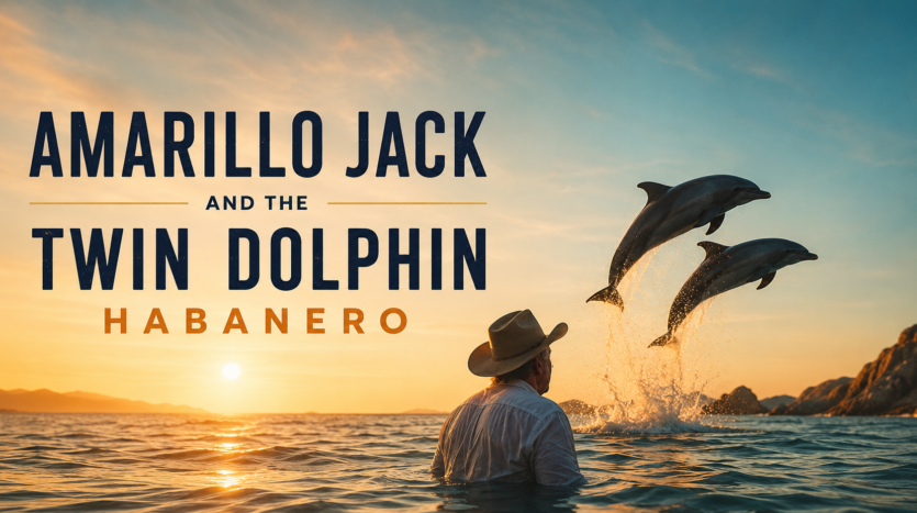 Archival view of the Twin Dolphin Hotel infinity pool and Santa María Bay, setting of the Amarillo Jack and the Twin Dolphin habanero legend