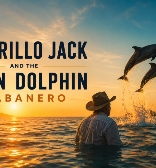 Archival view of the Twin Dolphin Hotel infinity pool and Santa María Bay, setting of the Amarillo Jack and the Twin Dolphin habanero legend