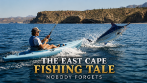 Striped marlin leaping from the Gulf of California near East Cape, the setting of the East Cape fishing tale nobody forgets