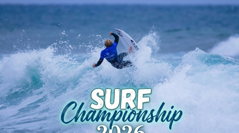 Surfer riding the mechanical left pointbreak at Playa Monumentos during the BCS State Surf Championship 2026 in Los Cabos Baja California Sur