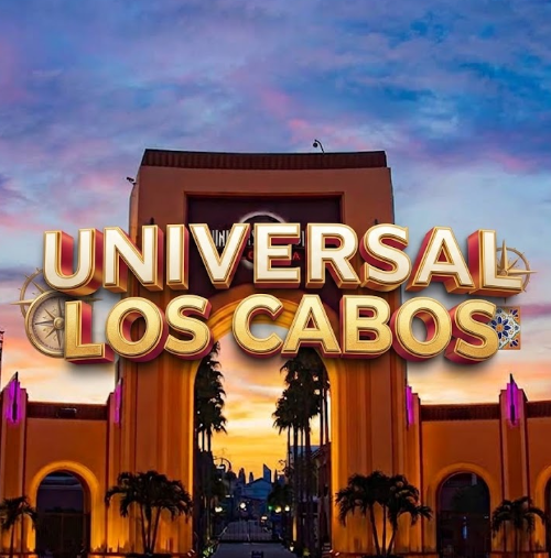 Aerial view of the Cabo San Lucas Marina showing the Grey Ghost structure and The Place at Cabo development site where Universal Studios Cabo San Lucas will open its entertainment hotel and theater