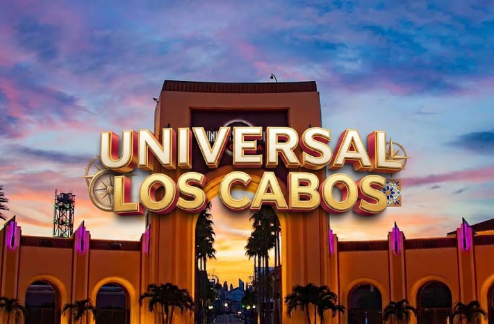Aerial view of the Cabo San Lucas Marina showing the Grey Ghost structure and The Place at Cabo development site where Universal Studios Cabo San Lucas will open its entertainment hotel and theater