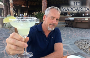 Classic margarita served in a salt-rimmed glass at Hussong's Cantina in Ensenada representing the birthplace of margarita history in Baja California in 1941