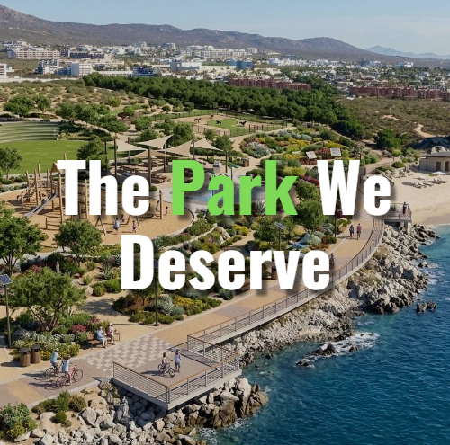 Empty open coastline between luxury resorts on the Los Cabos corridor representing the case for Los Cabos public beach access and a community park on the last undeveloped stretch of open shore